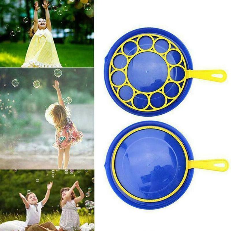 Outdoor Bubbles Blowing Tools Large Round Tray Set Soap Bubble Making Machine Outdoor Activity Party Playing Bubbles Blowing Toy