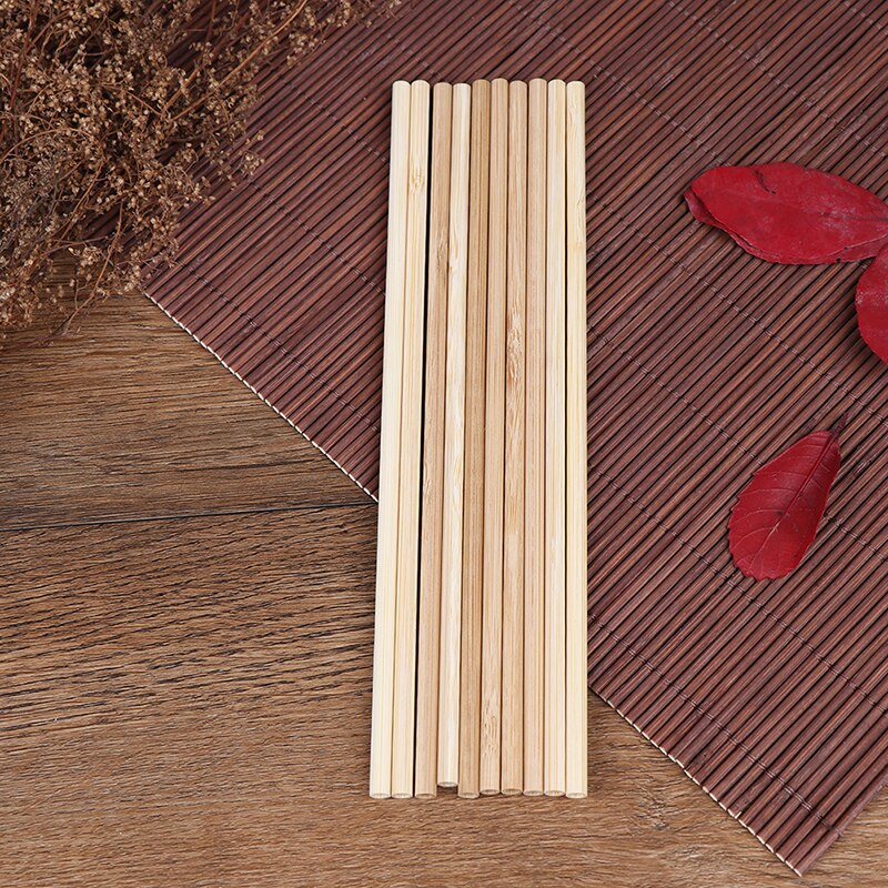 5 pz/set 20cm paglia di bambù paglia riutilizzabile cannucce di bambù organiche cannucce di legno naturale per il partito Birtay Wedding Bar Tool
