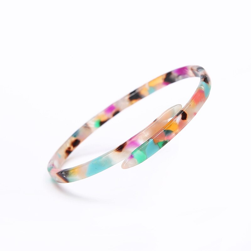 Acetate Tortoise Shell Vintage Acrylic Open Bangles Bracelets Leopard Print Women Cuff Charm Resin Jewelry Accessory: 015