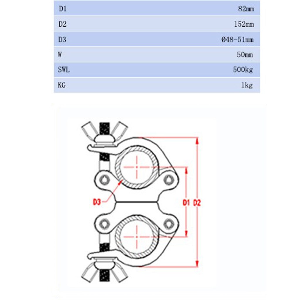 Practical Aluminum Stage Dual Truss Swivel Clamp 360 Degree Rotation