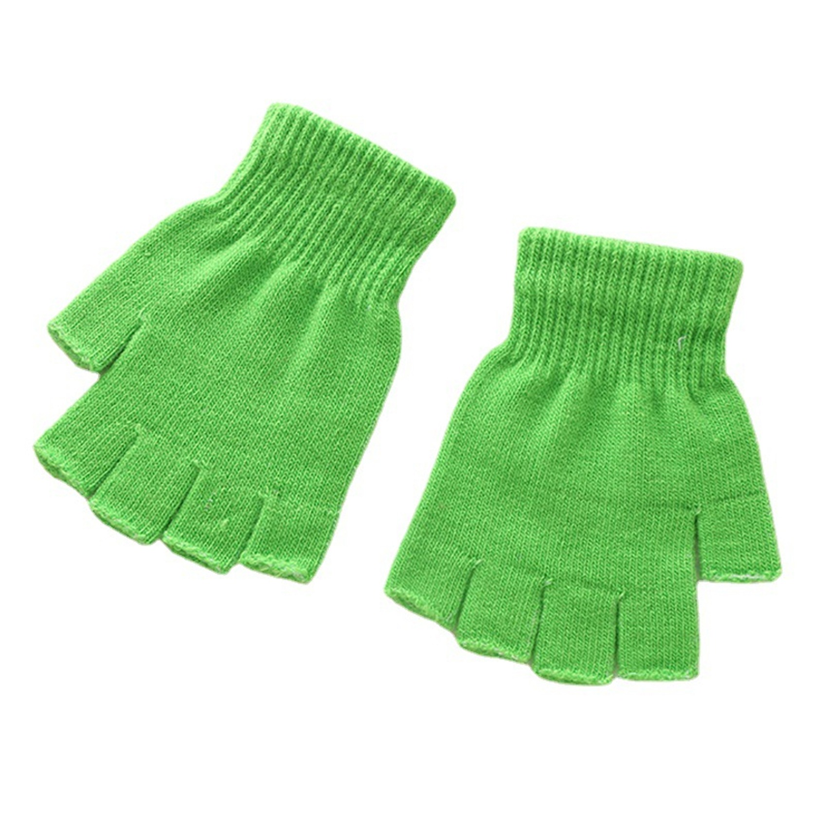 VUCDXOP 2 paar dames winter halve vingers handschoenen unisex vingerloze handschoenen gebreide warme rekbare handschoenen gebreide handschoenen voor mannen en vrouwen