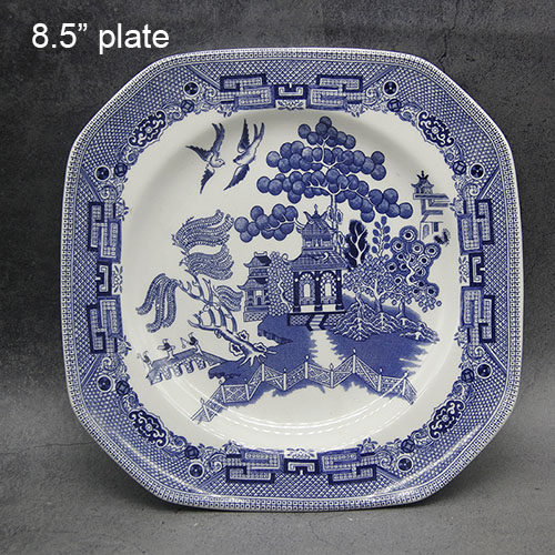 The Blue Willow Dinner Set England Style Dinner Ware Ceramic Breakfast Plate Beef Dishes Dessert Dish Soup Bowl: 8.5 inch plate