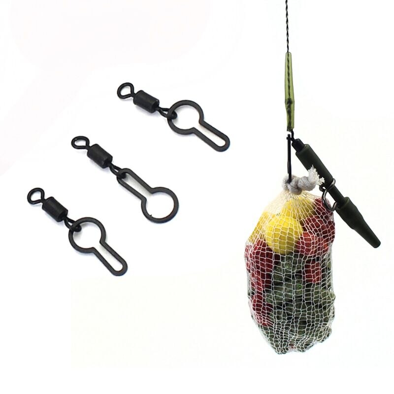10pcs pesca alla carpa Pva Mesh clip girevoli borsa Pva pesca girevole Snap per attrezzatura da pesca terminale