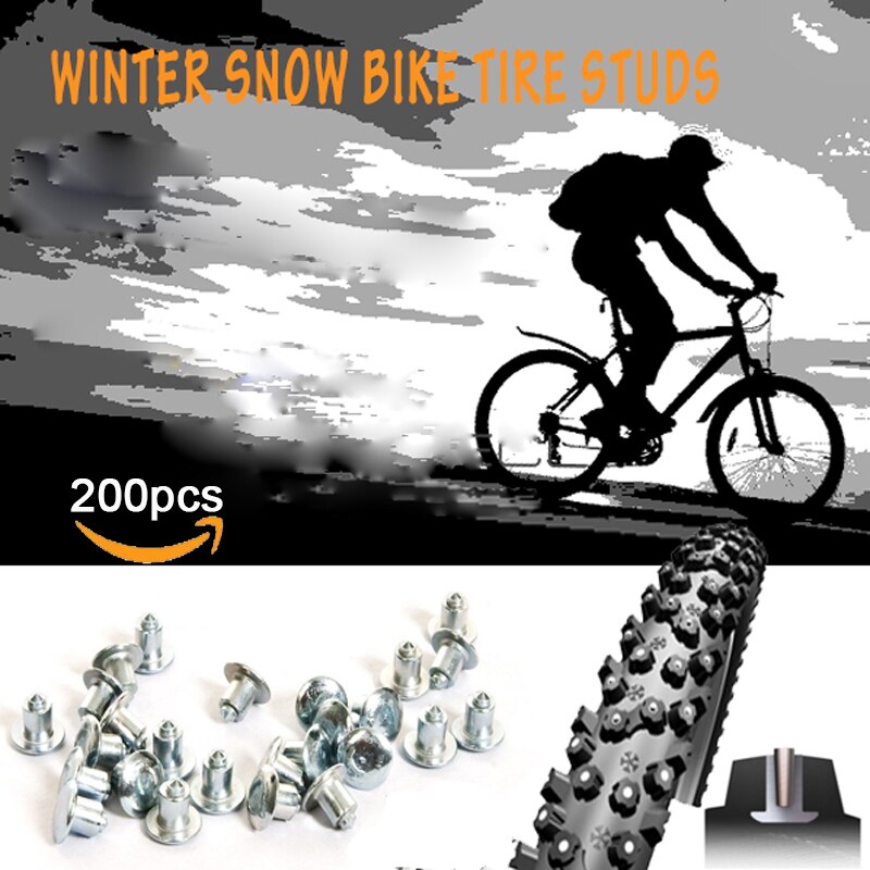 200 stk. 6.5mm/0.26 "mount jord dæk pigge til fed cykel mount dæk sne studs aluminium dæk studs skarpe hårdmetal tips wolfram