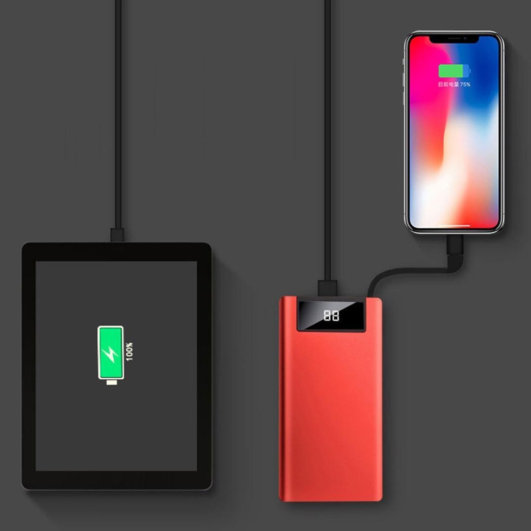 20000 mah batterie externe batterie externe pauvreté banque 2 USB LED Powerbank Portable chargeur de téléphone Portable pour Xiao mi mi iphone X