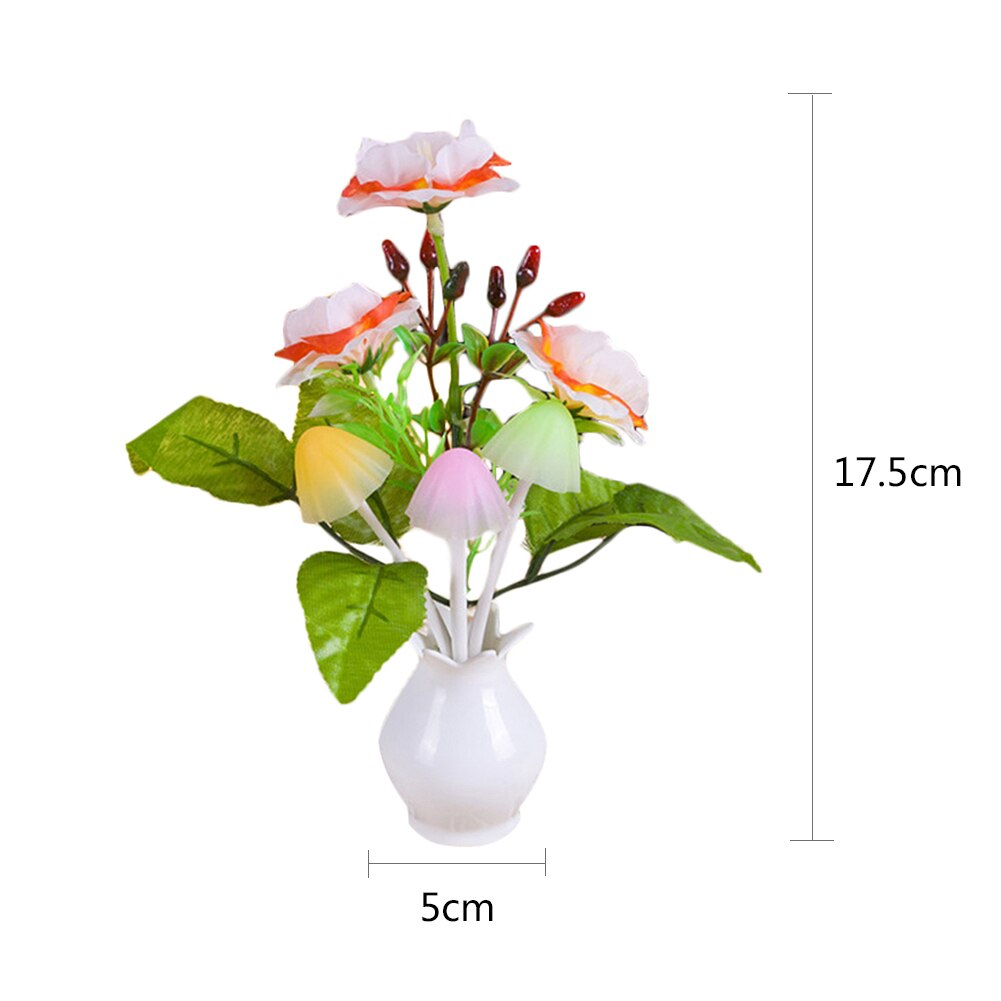 Lichtgevende Kleurrijke Granaatappel Bloem Nachtlampje Lila Lamp Sensor US Plug Paddestoel Bloem Plant Slaapkamer Bruiloft Decoratie
