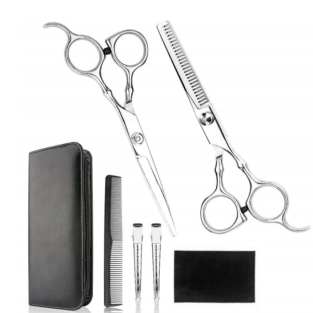YBLNTEK 9 PCS Hairdressing Scissors Hair Scissors Kit Hair Cutting Scissors Tail Comb Hair Cape Hair Cutter Comb: 7 PCS