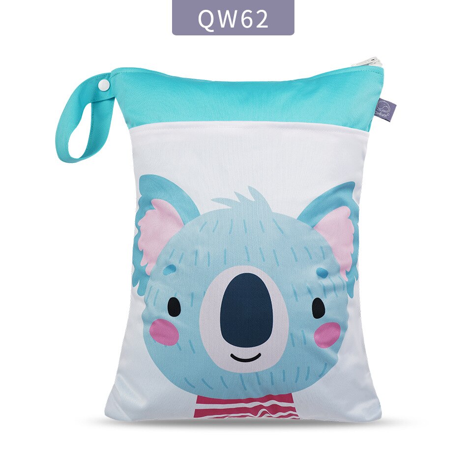 Hylidge 2 Rits Zak Voor Natte Wandelwagen Zak Waterdichte Pul Baby Luiertas Voor Mama 30X40Cm Wasbare wetbag Luier Organisator Tas: QW62 30x40CM