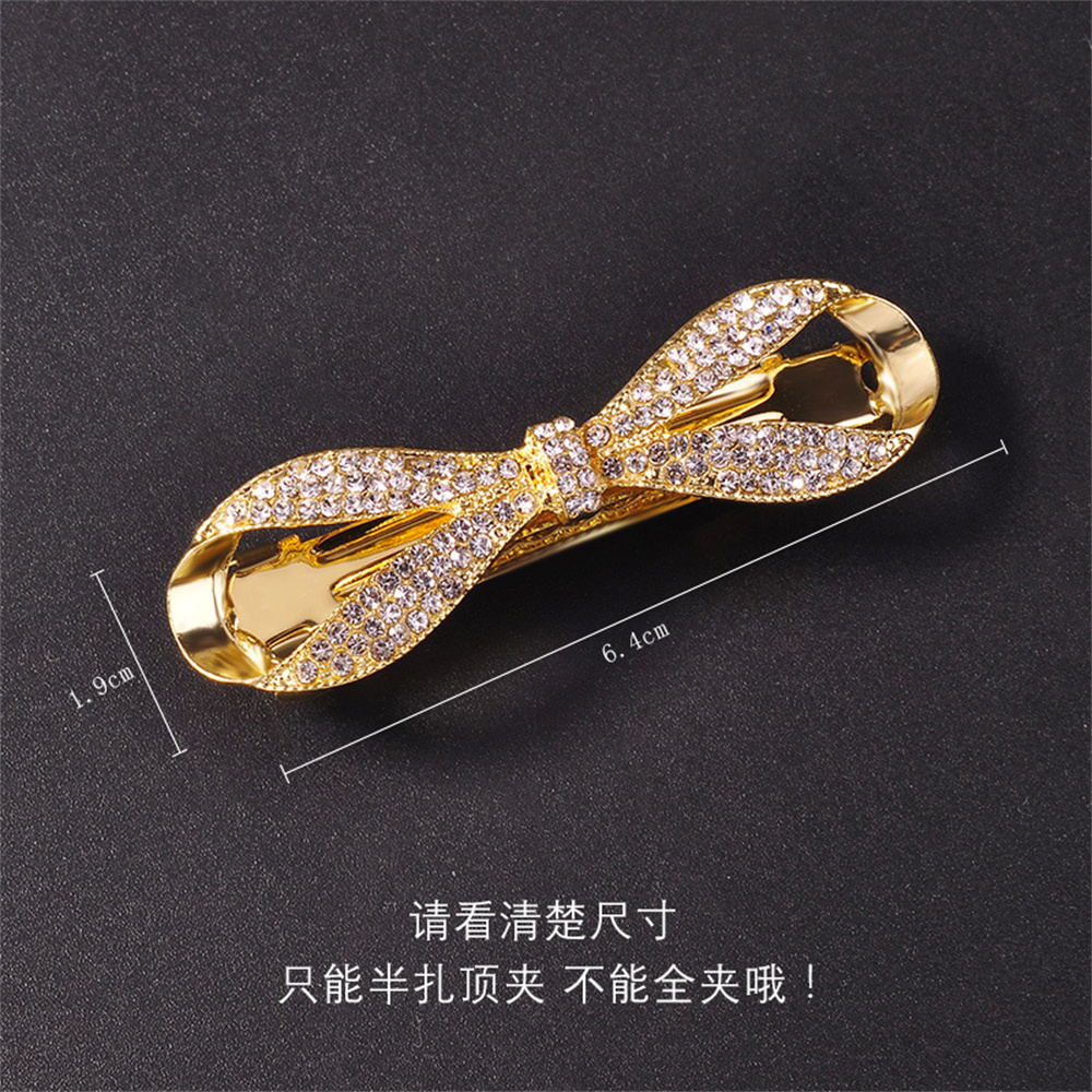 Prachtige haarspeld met strik van imitatiekristal voor dames, haarclips met strass-steentjes, haaraccessoires.