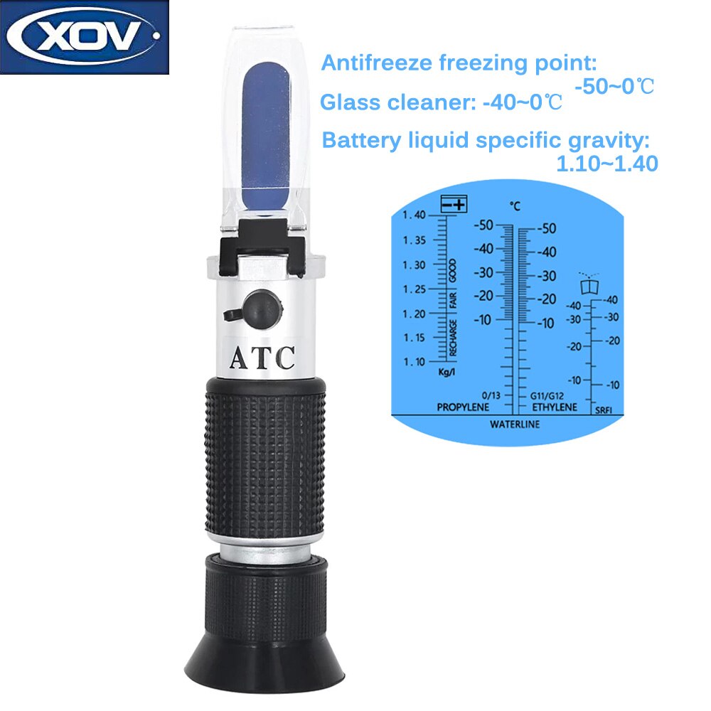 Hand Held Refractometer Antifreeze Concentration Meter Vehicle Battery Freezing Point Detector Glass Water Fluid Glycol Tester: without box