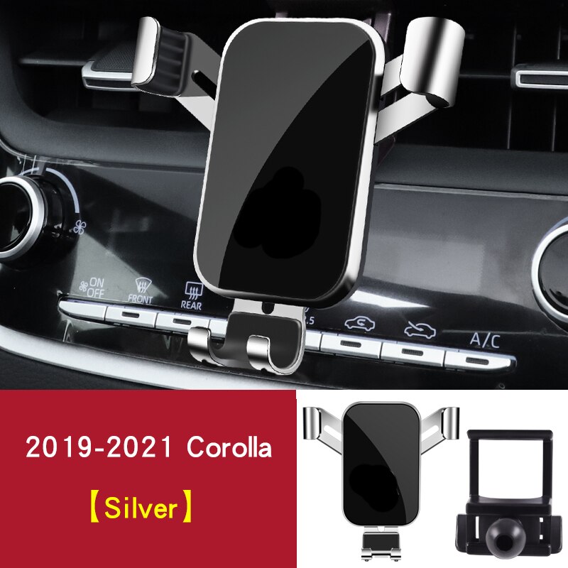 Til toyota corolla tilbehør corolla mobiltelefon holder indvendig modifikation navigationsbeslag: 2019-2021 sølv