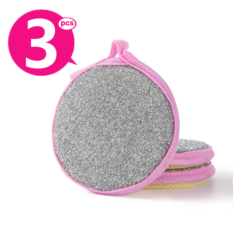 Double Side Dishwashing Sponge Dish Washing Brush Pan Pot Dish Wash Sponges Household Cleaning Reusable Kitchen Tools: Lavender