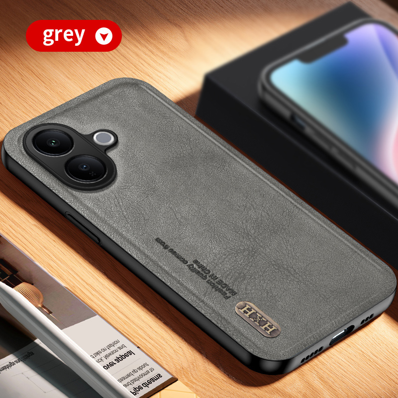 For Vivo V60 Lite 5G Back Cover Skin Feel Shockproof Magnetic Phone PU Leather Case Soft For Vivo V60 Lite: GRAY