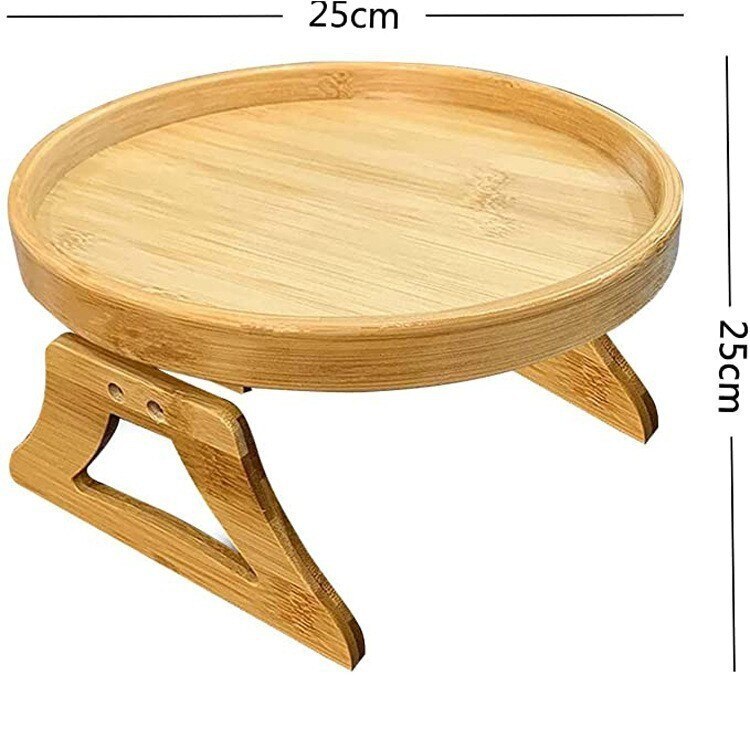 Natural Bamboo Sofa Round Storage Bamboo Tray Sofa with Leg Tray Foldable Bed TV Snack Remote Control Coffee Snack Tray
