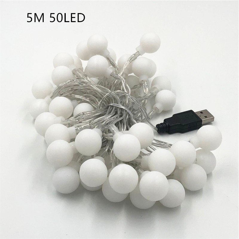 USB 5V Powered Portable Globe Ball Led String Light Light 5m 50Led Waterproof In/Outdoor Christmas Fairy Lamp Decoration