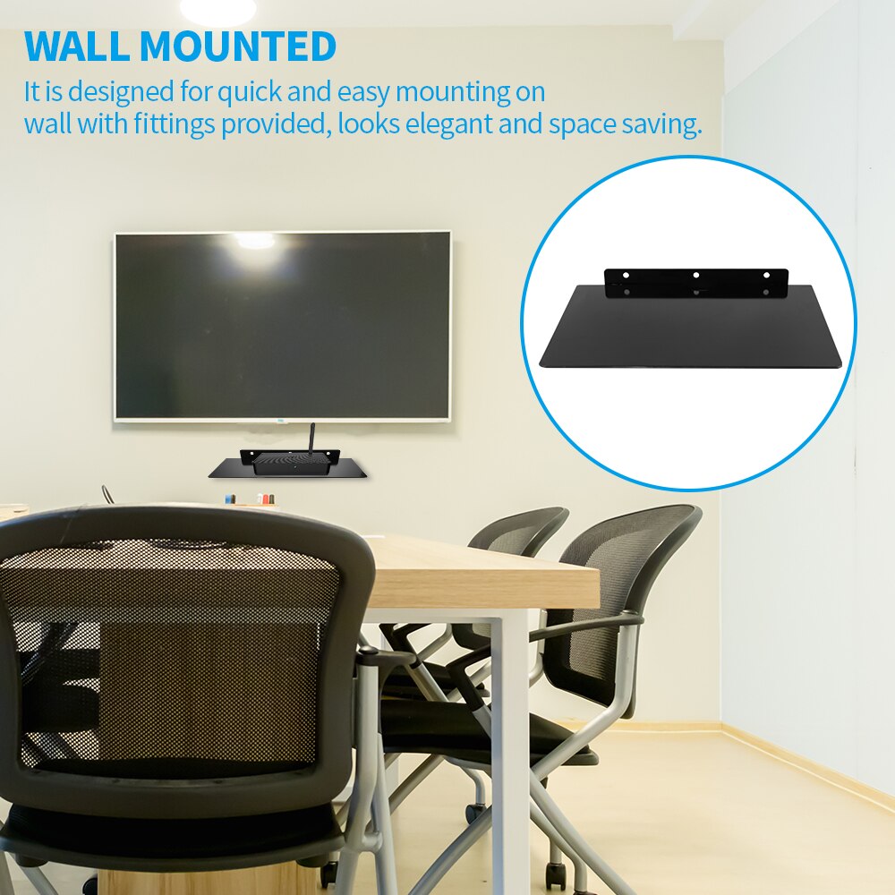 Foldable Mount Bracket TV Box Set Top Box Stand Holder Racks Wall Mounts Storage Single Space Shelf Wall-Mounted DVD Shelf