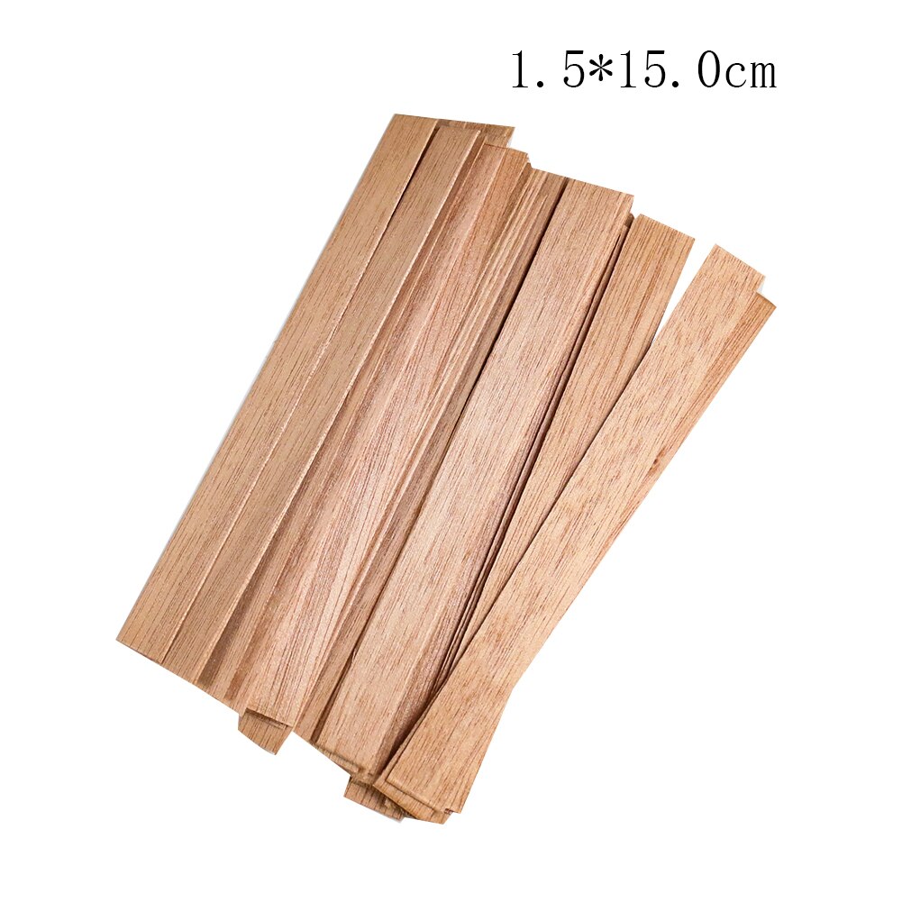 50 Uds. De mechas de madera para velas, 8mm, 10mm, 15mm, con pestaña de soporte, núcleo de mecha, suministros de fabricación de velas, accesorios de cera de Parffin