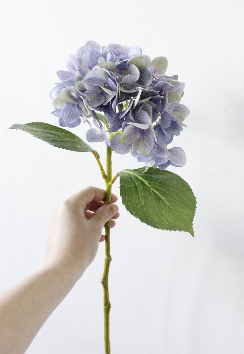3D Hortensia Kunstmatige Bloem Voor Bruiloft Home Decoratie Zijden Hortensia Nep Bloemen Vallen Decoraties: Paars
