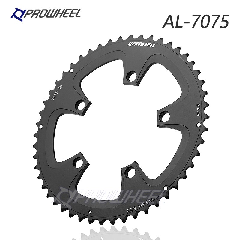Prowheel Racefiets Kettingblad 110/130BCD 34/39/50/53T Tandwiel AL-7075 Cnc 8/9/10/11 Speed Chainwheel Crankstel Tandplaat Onderdelen