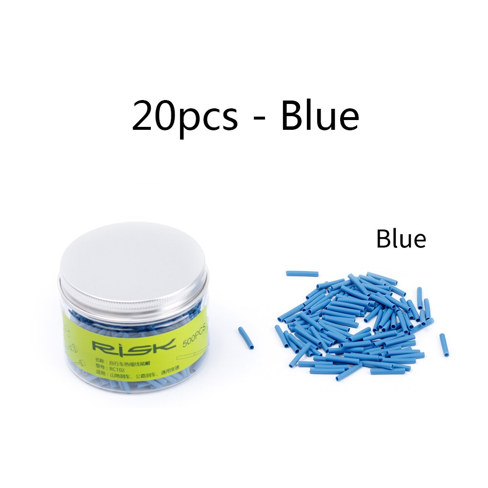 RISK Bicycle Shifter Inner Cable End Caps Cable Tips Bike Wire End Cap MTB Road Brake Shift Derailleur Inner Line Ferrules: Blue (20PCS)