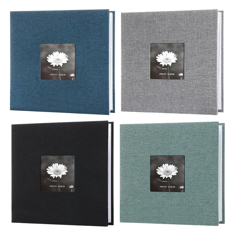 album na zdjęcia 200 kieszeni album na zdjęcia Książka Lniana oprawa w twardej oprawie album o dużej pojemności z przednim okienkiem dla rodziny ślubnej