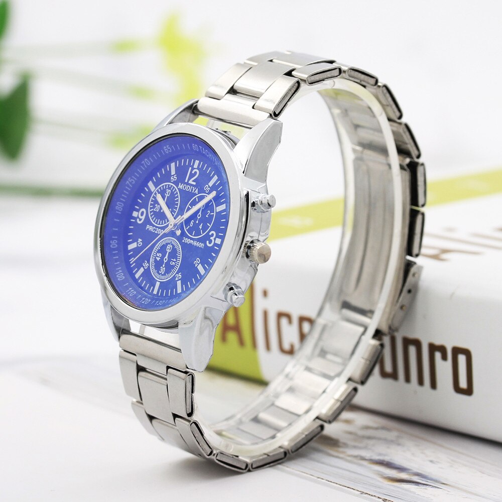 Luxe Klassieke Glazen Wijzerplaat Heren Quartz Horloge Roestvrij Stalen Band Horloge Polshorloge Relojes Para Mujer Horloge Mannen Pols