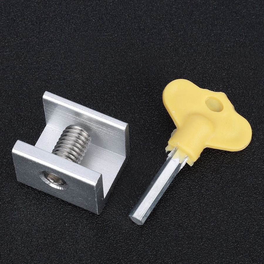 10 Set Sliding Window Safety Lock Aluminum Alloy Slide Security Lock Stopper with Keys Sliding Door