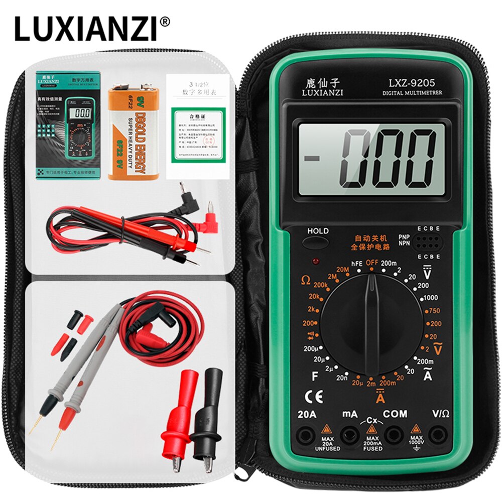LUXIANZI Digital Multimeter Tester Smart Multimeters Mini Multimetro RMS Voltmeter Ammeter: Set B