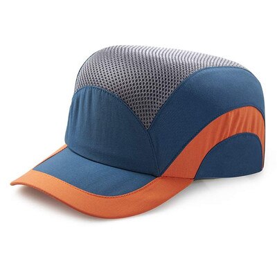 Safety Bump Cap Baseball Hat Style Comfortable Head Protection: Blue orange