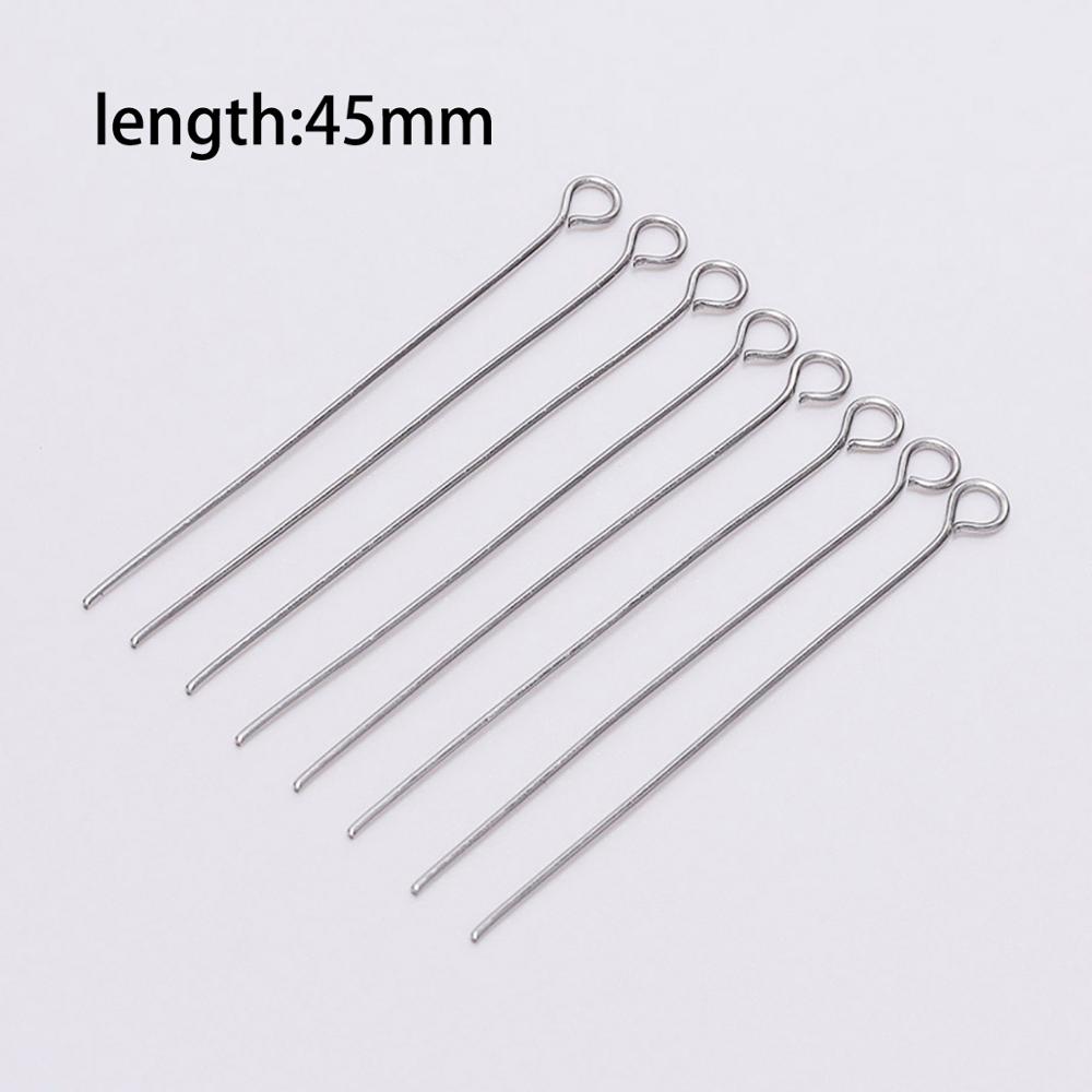 100 stücke edelstahl Auge Kopf Pins Metall Eye Pins Für Schmuck, Die Entdeckungen Diy Ohrringe Anhänger Schmuck Pins Liefert: 45mm