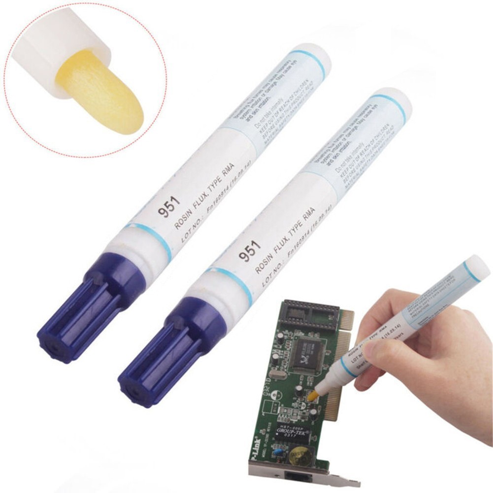 2 Pcs 10Ml 951 Solderen Rosin Flux Pen Lage Effen Diy Non-Clean Soldeer Power Cleaning-gratis Lassen Pen