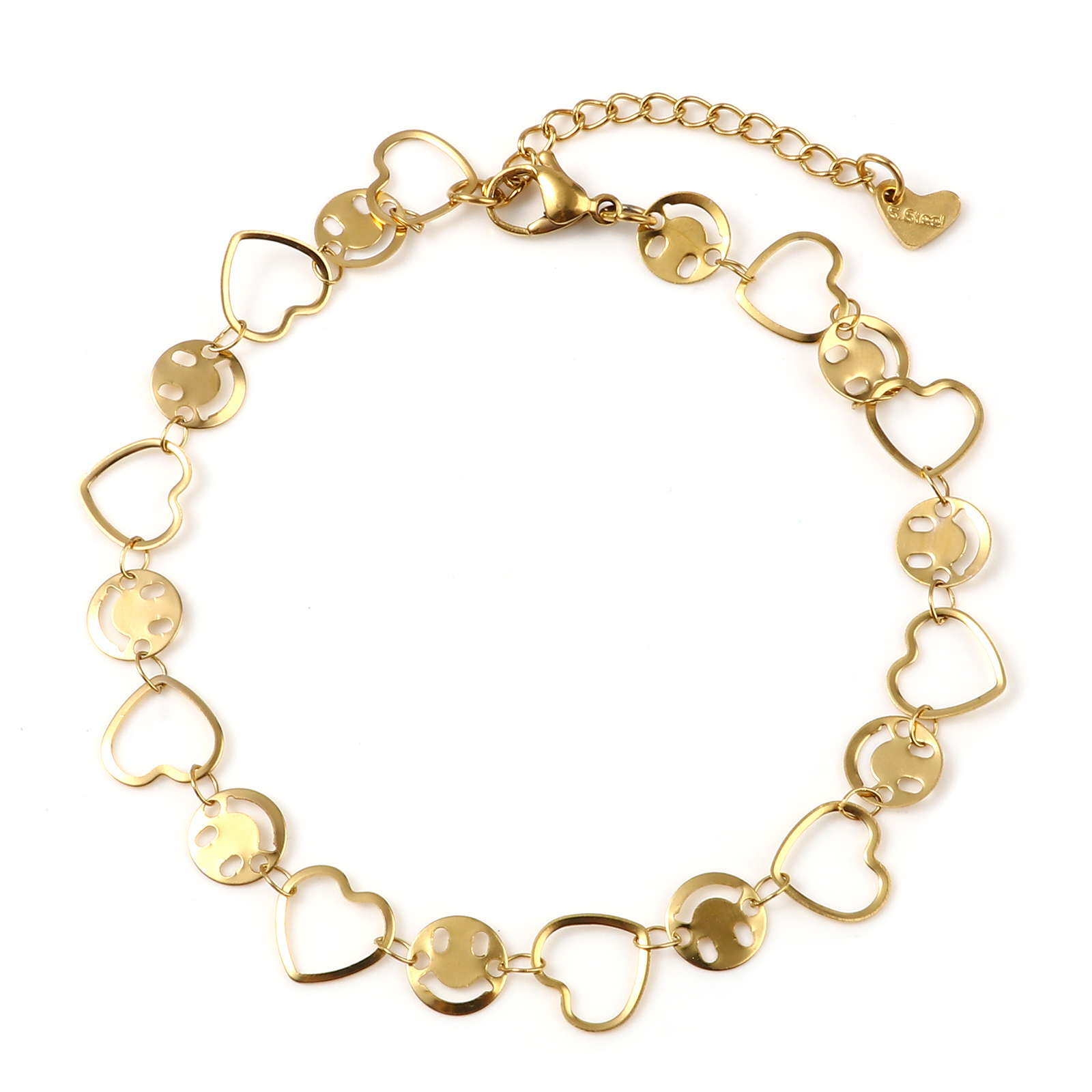 Klassische Fußkettchen Für Frauen Edelstahl Gold Farbe Herz Mond Ketten Fuß Schmuck Fußkettchen Armbinde: 2