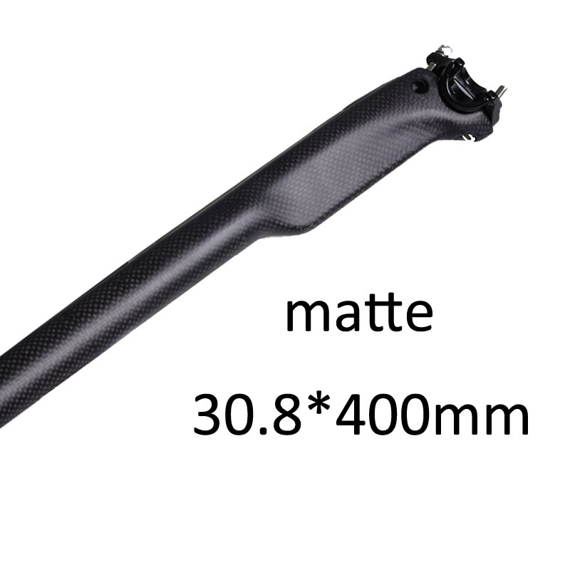 ZNIINO keine Logo 20mm Kohlenstoff versetzt Sattelstütze 27,2/30,8/31,6*350/400mm schwarz Kohlenstoff Fahrrad Radfahren Teile MTB/Straße sattelstütze 3K matt: 30.8x400mm matt