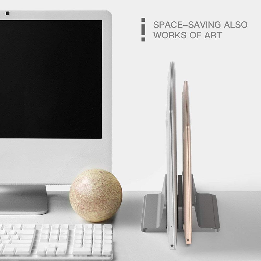 EastVita, soporte Vertical para Tablet y portátil, soporte doble de escritorio con base ajustable (hasta 17,3 pulgadas) r60