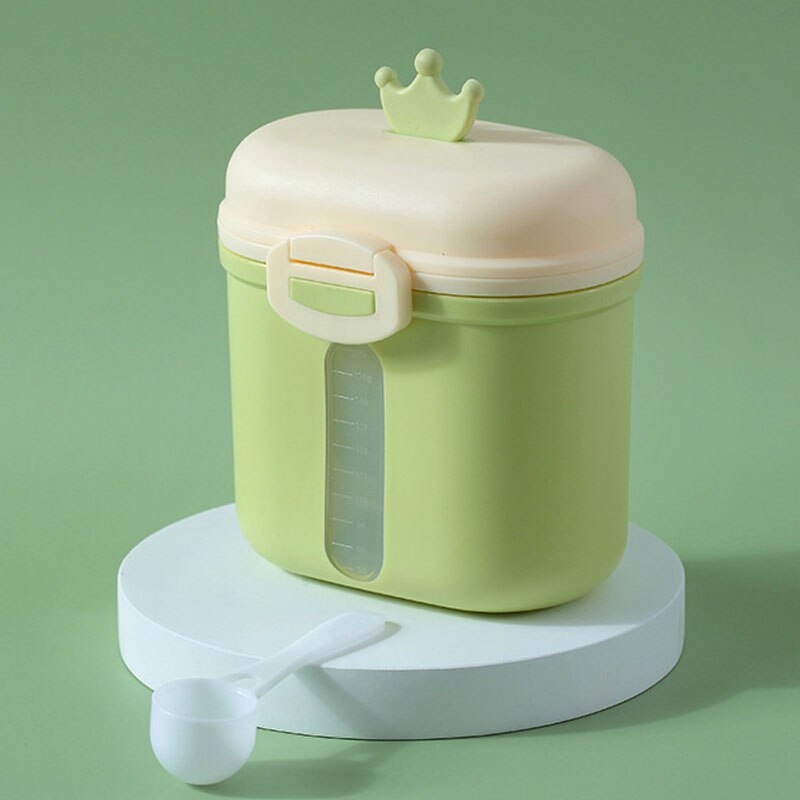 Portable Baby Food Storage Box BPA Free Formula Dispenser Cartoon Infant Milk Powder Box Toddler Snacks Cup Container: Green 360ml