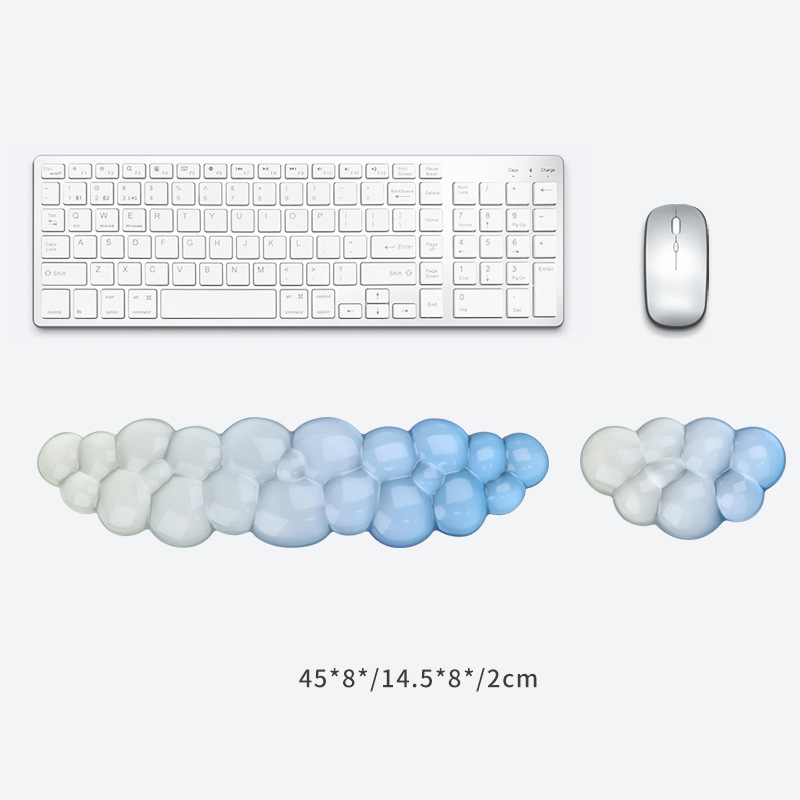 Ergonomische Siliconen Gel Polssteun Set voor Toetsenbord & Muis - Compatibel met 60%/68%/75% Toetsenborden: Marineblauw