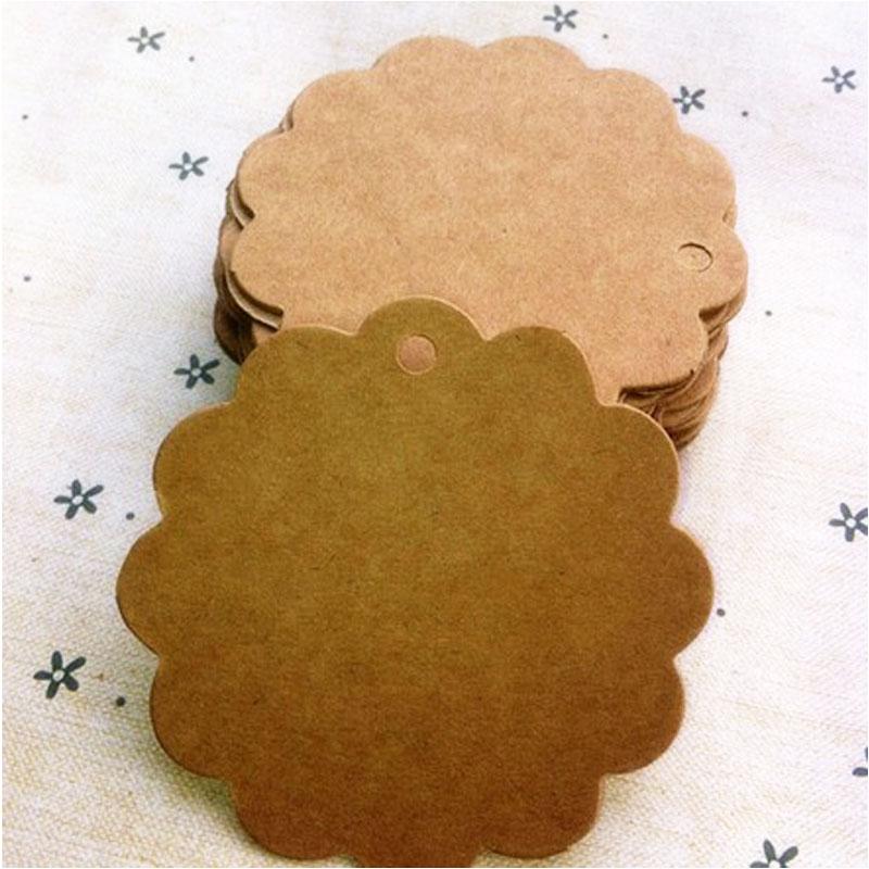 Leuke Bloem Ronde Kraftpapier Hang Tags Wedding Party Favor Label Cards