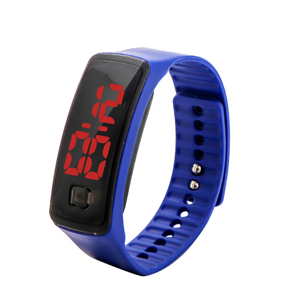 Led digitaal horloge led touchscreen met siliconen band lichtgevend casual horloge pols unisex  fs99: Koningsblauw