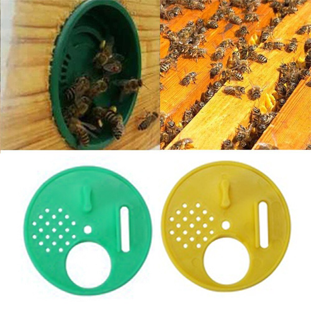 12pcs Bee Hive Box Entrance Gate Disc Plastic Bee Nest Door Honeycomb Entrance Gate Beekeeping Tool Equipment Nest Tools Supplie