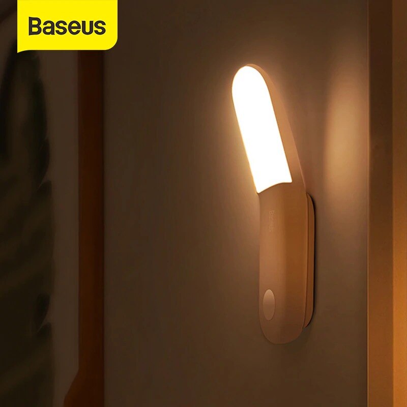 Baseus PIR LED Motion Sensor Licht Y-Form Gang Licht Magnetische Nacht Notfall Nacht Licht Closet Kleiderschrank Treppen 0,5 W USB