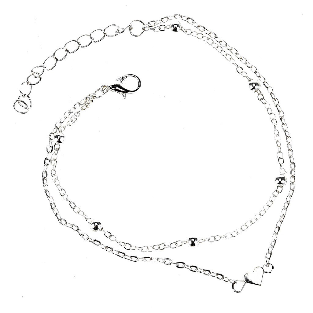 Trendy Anklets Classic Style Stainless Steel Anklets Love Heart Charm Ankle Bracelet Foot Jewelry For Girls Party: 2