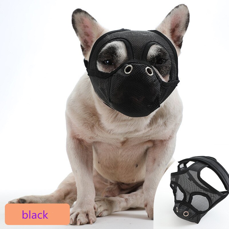 Bulldog Mouth Set Flat Face Dog Anti-bite Mask pet Comfortable and Breathable Dog Muzzle Adjustable Dog Muzzle Supplies