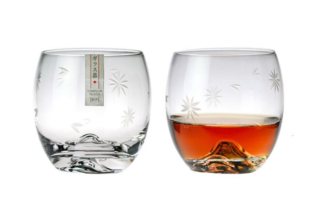 Eisberg Whiskey Felsen Glas alt gestaltet Whiskey Becher Gravur Kirsche aufbringen Eis-gekappt Berg Cognacglas Wodka XO Tasse: 2 Stück