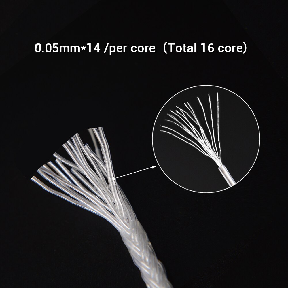NICEHCK C16-1 16 Cores Silver Plated Cable 3.5/2.5/4.4mm Plug MMCX/2Pin/QDC/NX7 For TFZ KZCCA ZSX C12 NICEHCK NX7 PRO BL-03