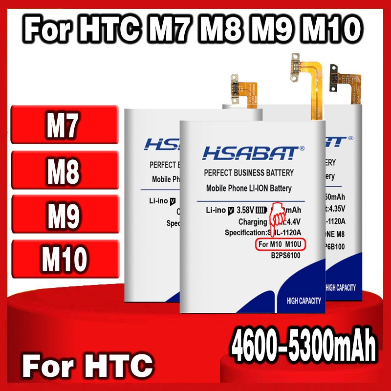 Hsabat Batterij Voor Htc Een M8 Een 2 M8T M8X M8D E8 M8SW/Een M7 802D 802T/een M9 M9 + M9W Een M9 Plus/Een M10 10/10 Lifestyle M10H