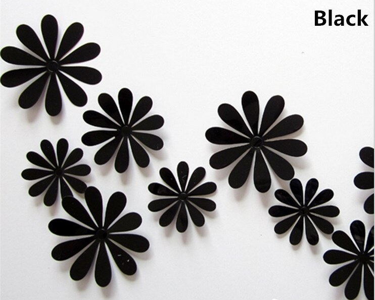 3D PVC Flower Wall Stickers Home Decor Flower Wall Decals for Kids Room TV Wall Stickers Kitchen Kids Wall Sticker: 3
