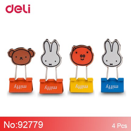 M&G miffy 19/25mm metal binder clips cartoon paper clips supply office clerical clamps Chancellory pinzas: 92779-4