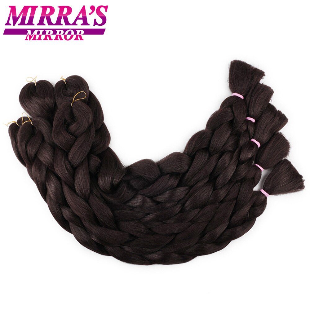 Mirra's Mirror – Extensions de tresses synthétiques Jumbo, 82 pouces, tresses Afro colorées rose bleu gris noir