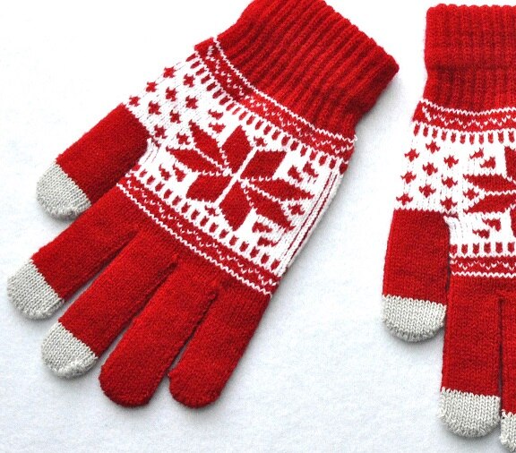 Magic Touch Screen Handschoen Zintuiglijke beschermen Voor Vrouwen mannen Stretch Gebreide Handschoenen Wanten Winter Warm tool Accessoires: RED
