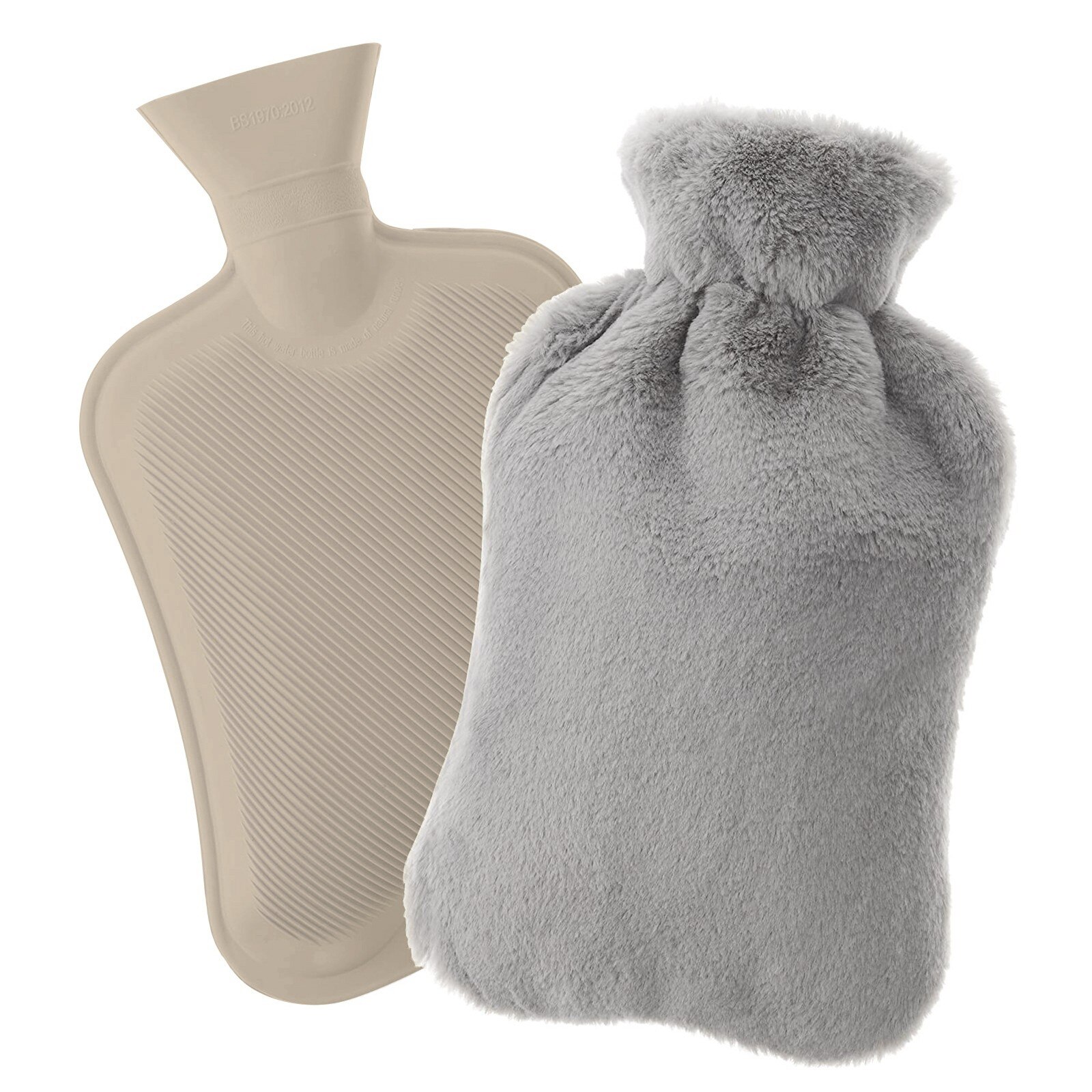 Bouillotte avec couverture en peluche douce 2 litres